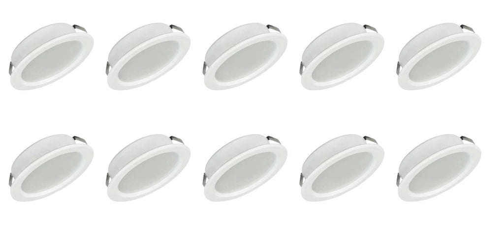 Kit 10 Faretti bianchi LED Rotondo Ultra Slim 3W da Incasso 240lm Luce fredda 6500K Alluminio, Bianco, Luce fredda-calda-naturale Colore della luce: Luce calda