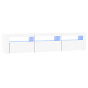 Mobile TV multimediale scaffale TV credenza mobile TV sala da pranzo soggiorno camera da letto con luci LED 180 x 35 x 40 cm bianco 02_0026539