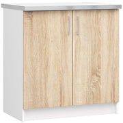 Mobile cucina modulare con piano di lavoro AKORD LIMA Bianco 80 cm 2 ante inserto frontale Sonoma Quercia 80x44,5x82 cm