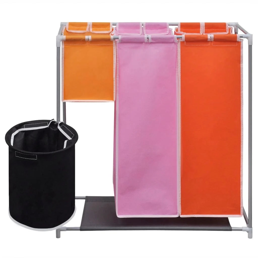 Cesto portabiancheria a 3 scomparti 70 x 30 x 80 cm con vasca per il lavaggio 02_0006144