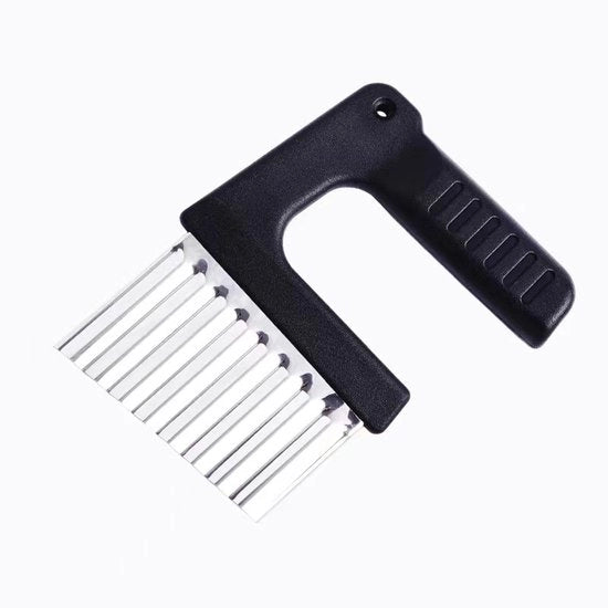 1 pezzo - Coltello a lama ondulata in acciaio inossidabile - Strumento per tagliare patate - Disegno a denti di lupo - Tagliatrice multifunzionale per verdure - Fondamentale per la cucina - Tagliatrice patate