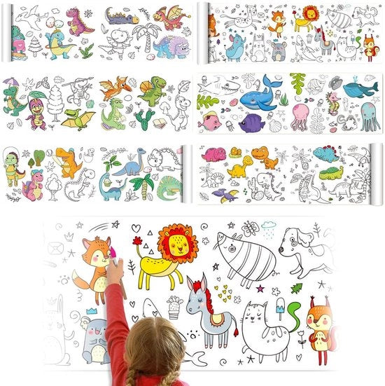 Scheda di carta da disegno 2 rulli - carta da disegno tagliabile 300 x 30 cm - carta da disegno in rullo - carta da disegno DIY - carta da disegno adesiva per bambini - carta da disegno creativa per bambini
