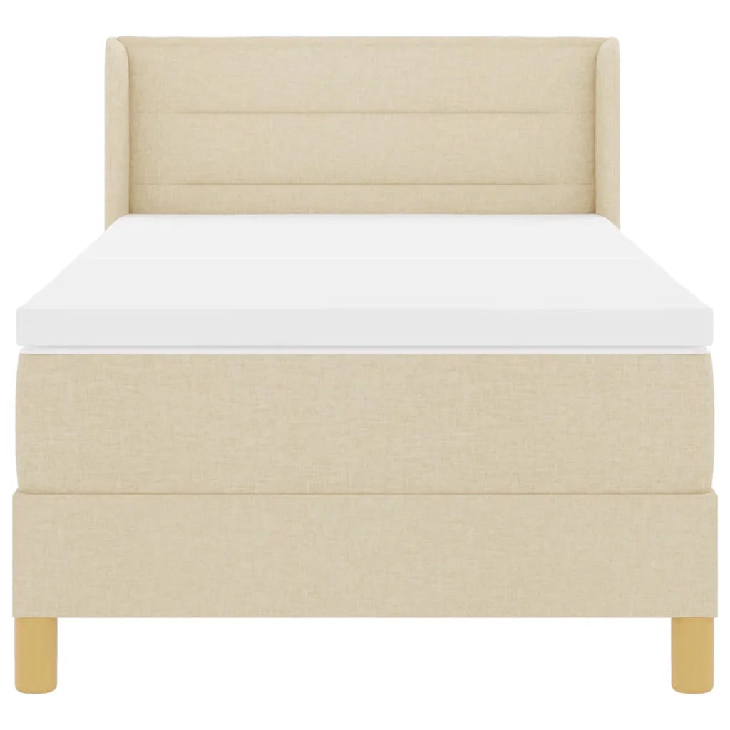 Letto a molle con materasso Crema 200 x 80 cm Tessuto 3341200