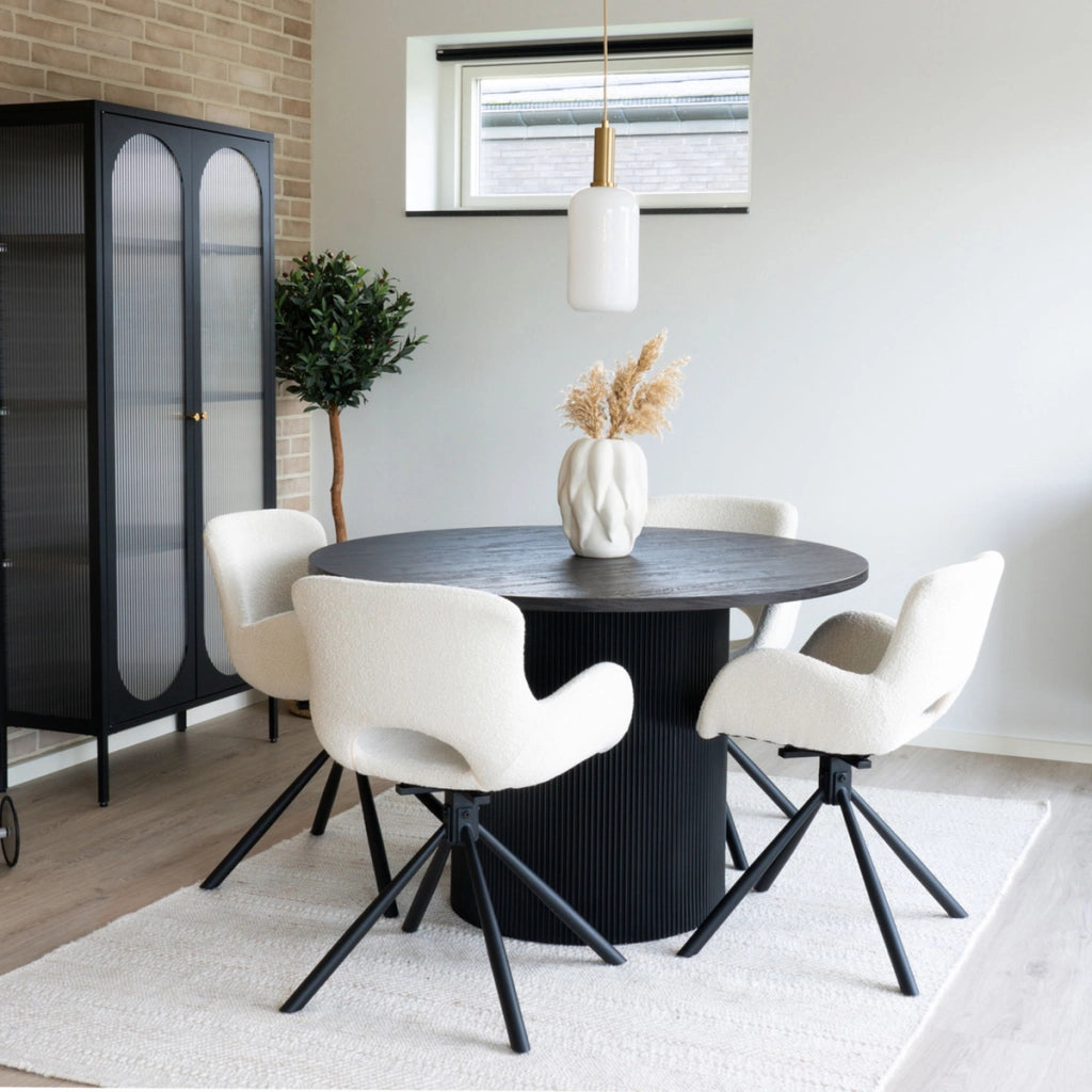 Set di 2 Sedie Amorim, Bianco, Tessuto, 58x59x82,5 cm