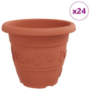 Fioriere | Cassetta per fiori | Vaso Rotondo per Fiori 24 pz Rosso Mattone ? 39 x 32 cm