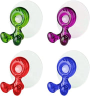 Oggetto di supporto per spazzolini da denti 4 pezzi - Supporto con morsetto - Disegno per bambini - Impronta di asciugatura e antibatterica - Per bagno/cucina - Materiale: ABS