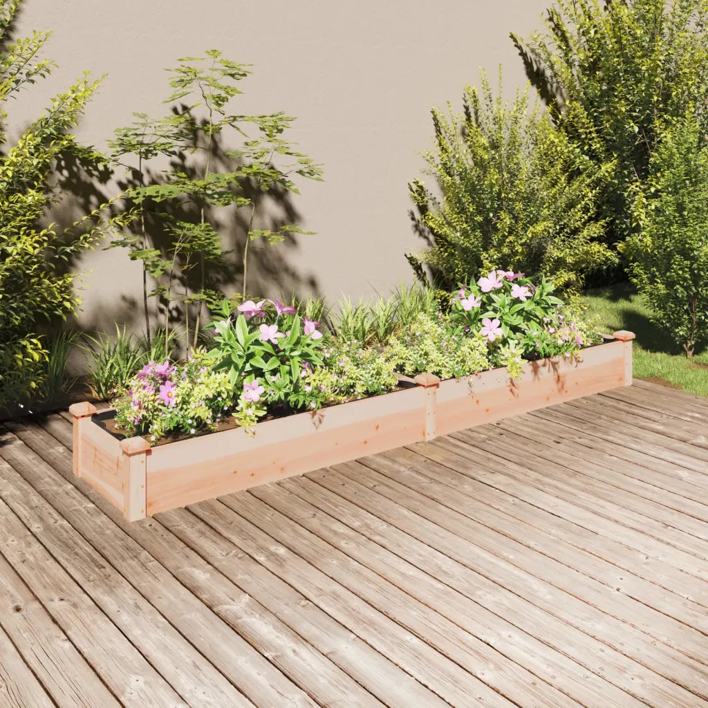 Fioriera | Cassetta per fiori | Vaso Rialzata da Giardino Fodera 240x45x25cm Massello Abete