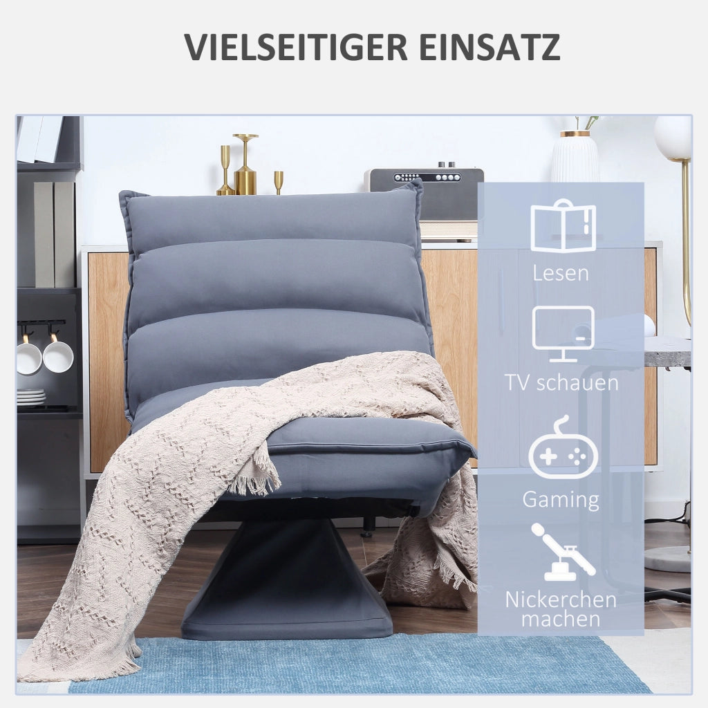 Poltrona girevole reclinabile similpelle grigia ¨C zephmum ¨C 62x70x95 cm