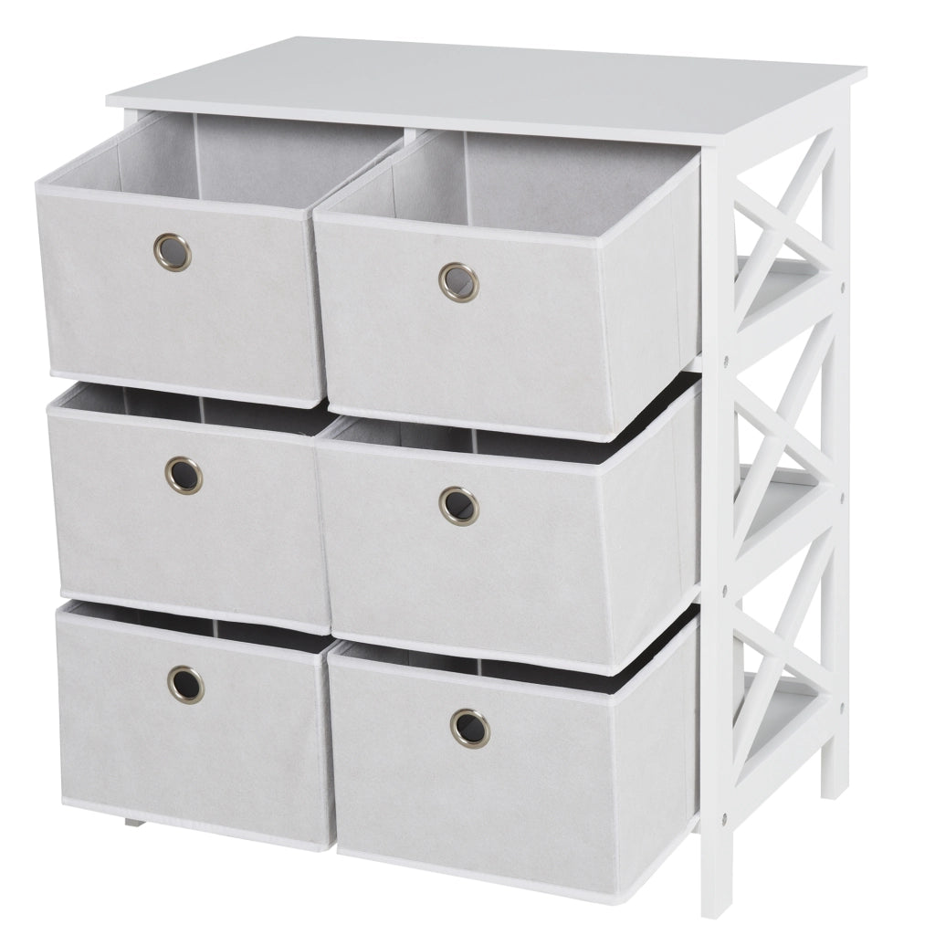 Cassettiera 6 cassetti ¨C Xylo ¨C MDF bianco grigio chiaro 64x37x76