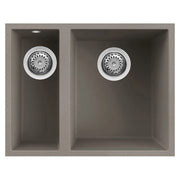 Lavello Elleci Incasso 2 vasche 56x44 Quadra 150 Sottotop Keratek Plus Grigio Dove Grey LKQ15093BSO