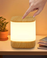 ZMH Lampada da tavolo LED wireless effetto legno touch dimmerabile USB ricaricabile 3600mAh 3 temperature colore