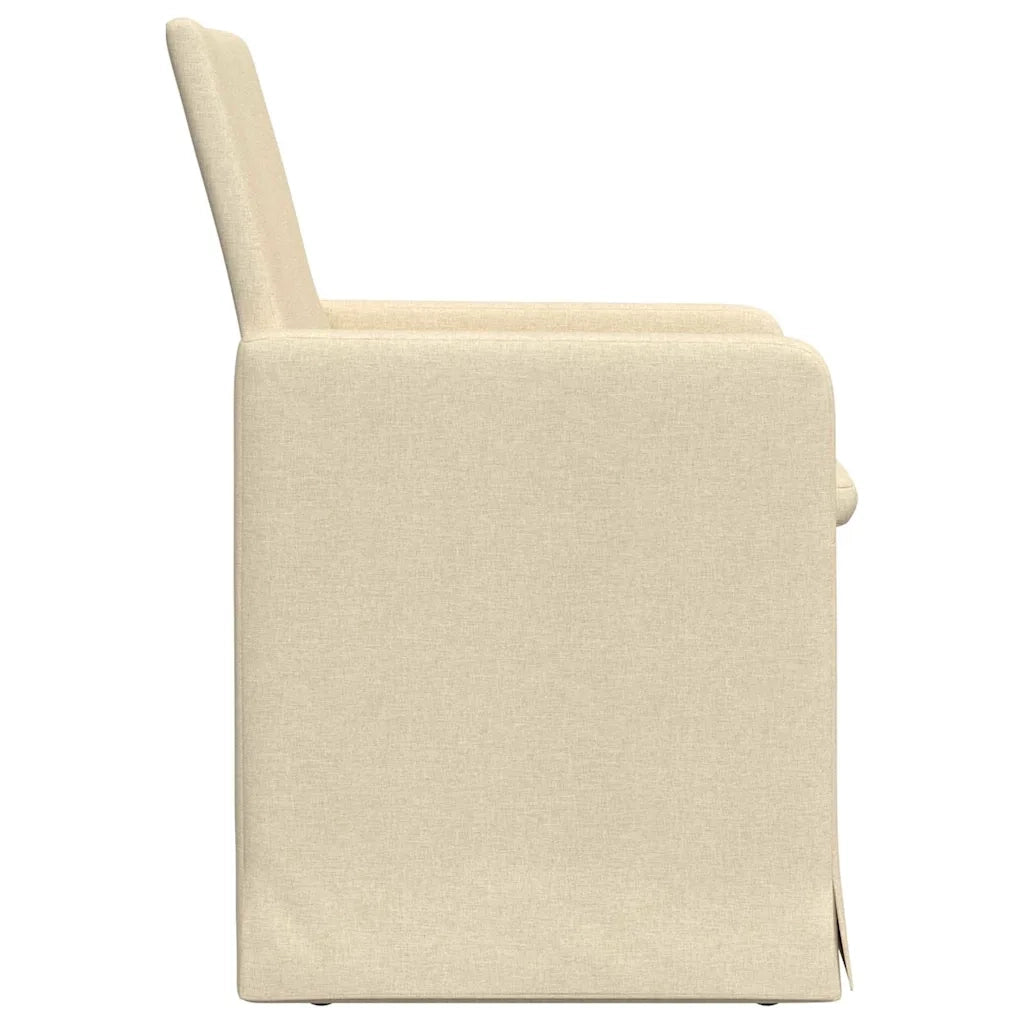 Sedie da pranzo 2 pcs Crema 57 x 67 x 95 cm Tessuto