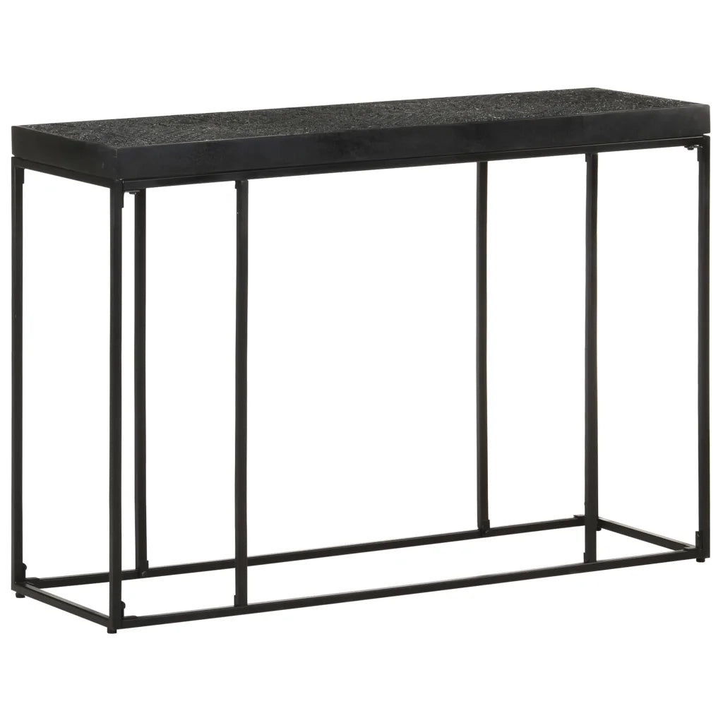 Tavolo Consolle Nero 110x35x76 cm Massello di Acacia e Mango 321612