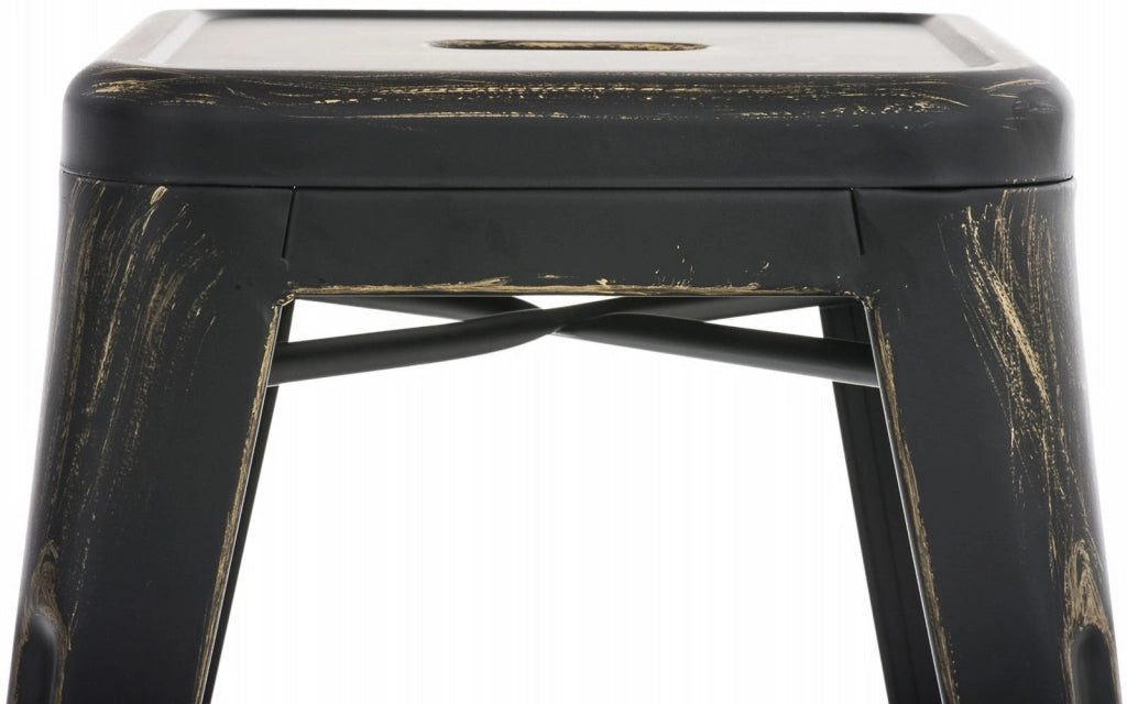 Set 4 Panchetti Impilabili Armin In Metallo nero-oro