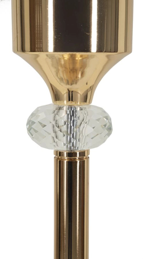 Lampada da Terra Gipsy Ø40x160 cm in Ferro e Tessuto Oro e Bianco