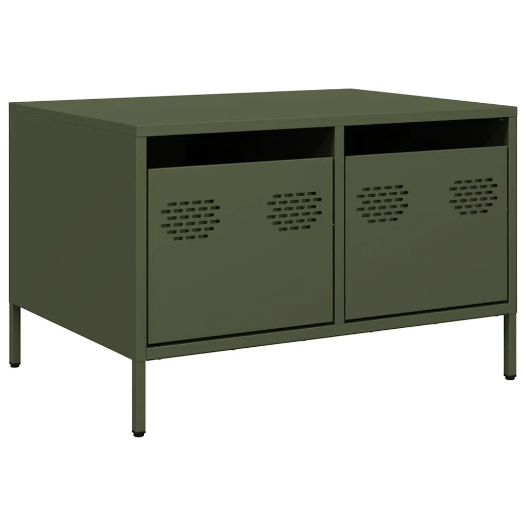 Mobile TV Verde Oliva 68x50x43,5cm in Acciaio Laminato a Freddo