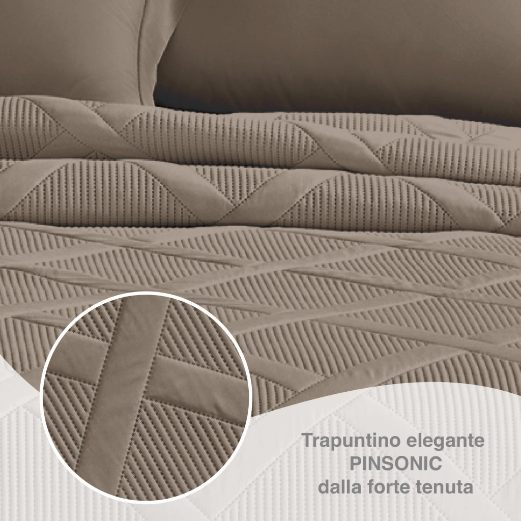 Copriletto Trapuntato Matrimoniale Elegante Trapuntino Lavorazione Intrecciata Due Piazze Trapunta Coperta Leggera Coperta Letto Leggera Primavera Estate  Tortora