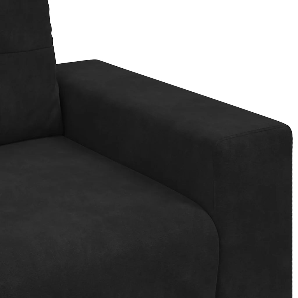 Set divano a 2 pz con Cuscini in Velluto Nero 3324726