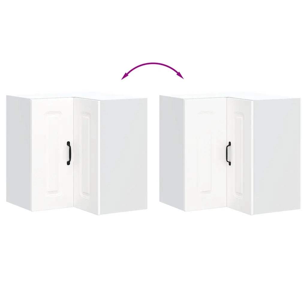 Pensile da Cucina ad Angolo Kalmar Bianco in Legno Multistrato 853617