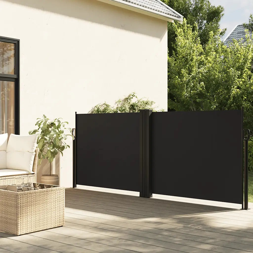 Tenda da Sole | Tenda parasole Laterale Retrattile Nera 120x1200 cm