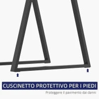 Set 2 Gambe per Tavolo Trapezoidali in Acciaio con 6 Fori e 12 Viti, 70x5x72 cm, Nero