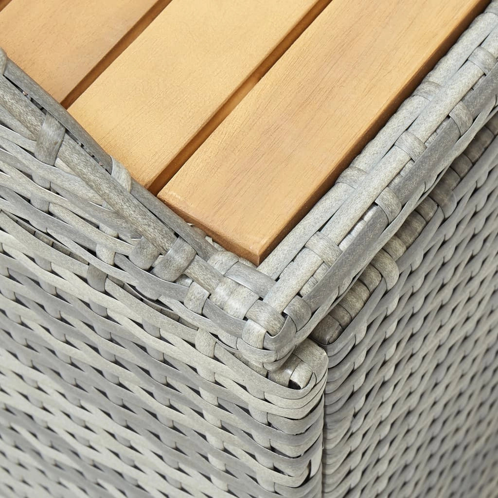 Panca da giardino mobili da esterno per patio contenitore da giardino per terrazza 120 cm resina intrecciata grigia 02_0011804