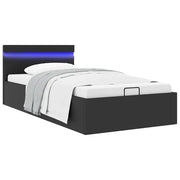 Giroletto Contenitore Idraulico LED Nero Similpelle 90x200 cm