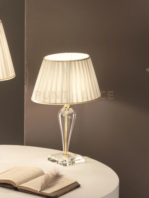 LUMETTO RAVEL CRISTALLO E ORO ATTACCO E14 1 LUCE H. 29+17CM