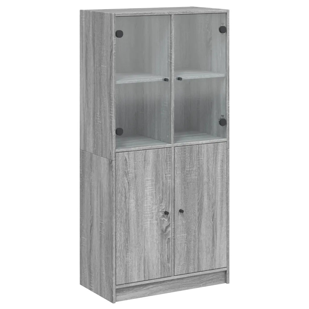 Credenza con Ante Grigio Sonoma 68x37x142 cm Legno Multistrato 631847