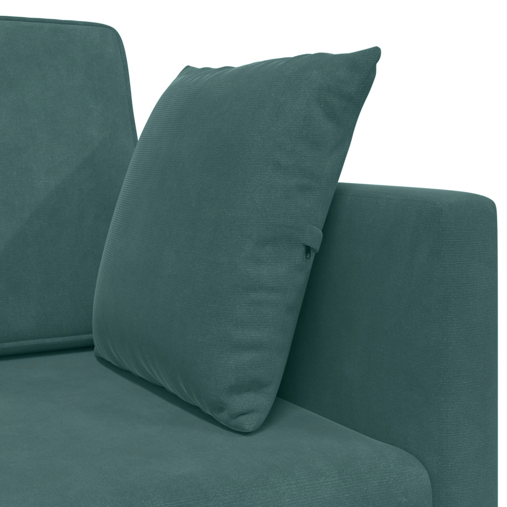 Divano Letto a Pavimento 2-in-1 Verde Scuro 213x144x60 cm Velvet