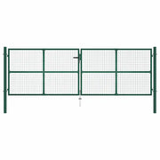 Cancello da Giardino in Rete di Acciaio 400x125 cm Verde 145749
