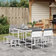 vidaXL Set da Pranzo da Giardino 9 pz con Cuscini Bianco in Textilene
