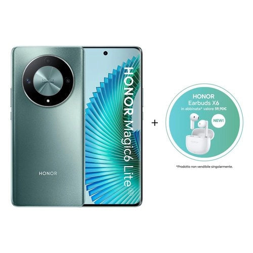 Honor magic6 lite 5g + earbuds x6 17,2 cm (6.78") doppia sim android 13 usb tipo-c 8 gb 512 gb 5300 mah verde - 8032976169186