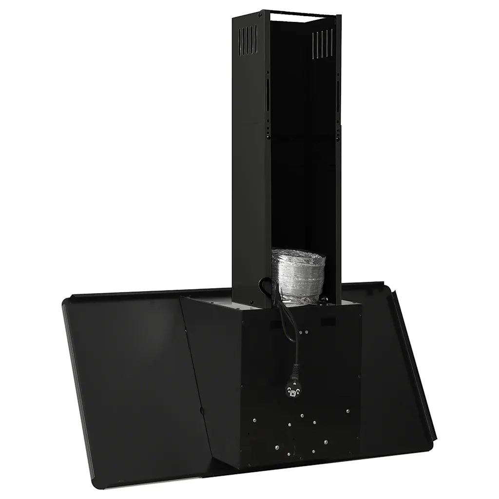 Cappa a Parete 90 cm in Acciaio Inox e Vetro Temperato Nero