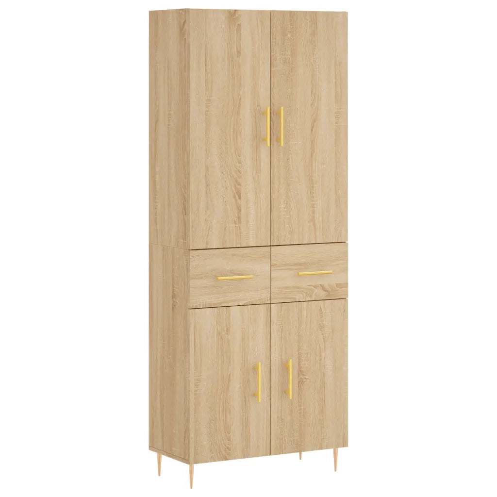 Credenza-Buffet-Armadio da cucina Rovere Sonoma 69,5x34x180 cm in Legno Multistrato 410383