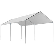 Carport per auto 6x3m ¨C zephmum ¨C acciaio galvanizzato bianco