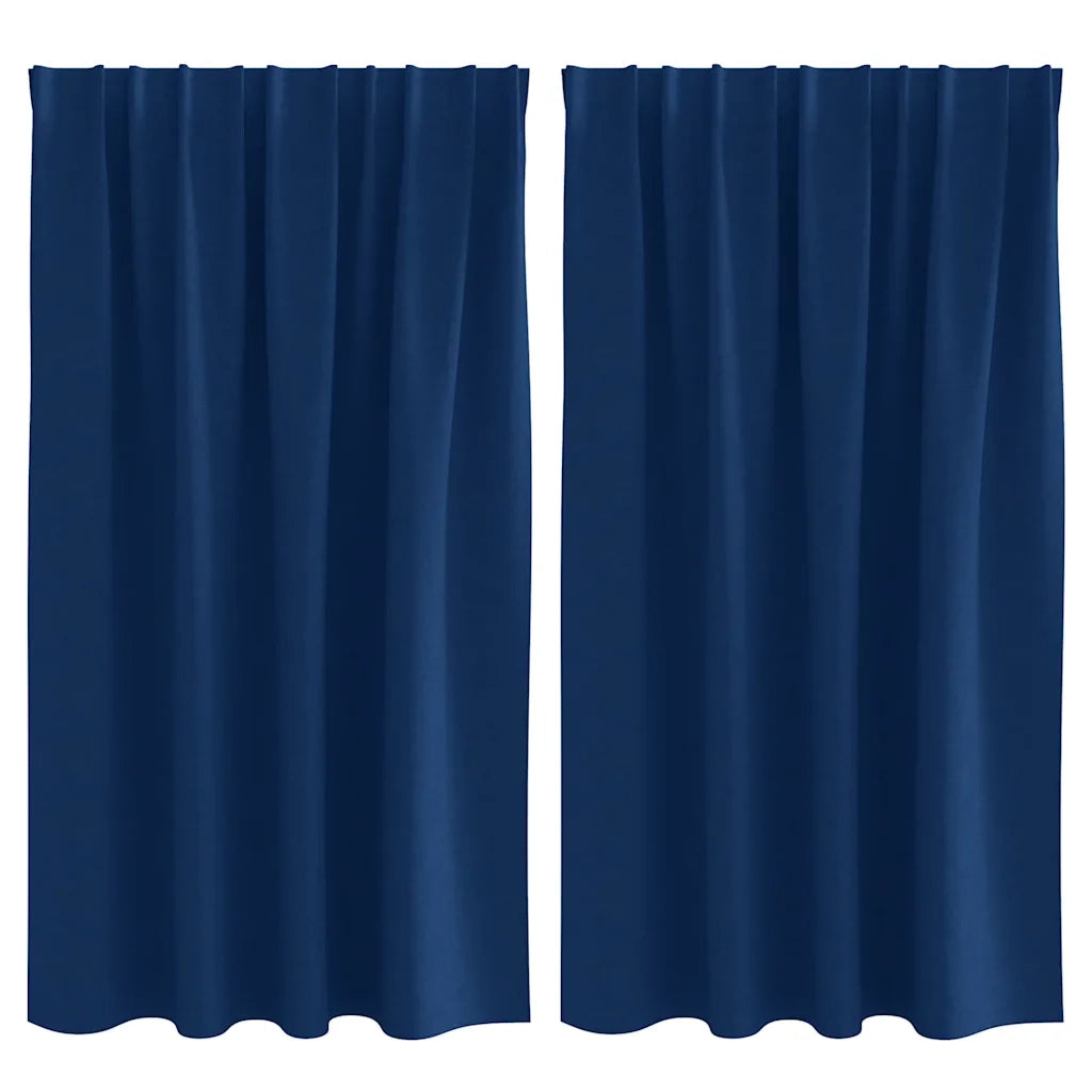 Tende Blackout con Anelli 2 pcs Blu Scuro 140 x 140 cm 4107473
