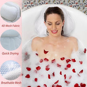 Cuscino per doccia, cuscini per doccia, tecnologia 4D Air Mesh e 6 zanzariere antiscivolo, cuscino per doccia ergonomico per supporto testa, schiena, spalle e collo, compatibile con tutte le vasche da bagno, per uso domestico, regali per centro benessere
