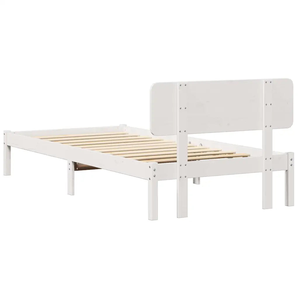 Struttura del letto-Giroletto-Rete del Letto Bianco 100 x 200 cm Pino massello 494693