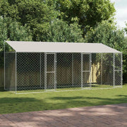 Gabbia per Cani con Tetto Argento 600 x 200 x 256 cm 3368299