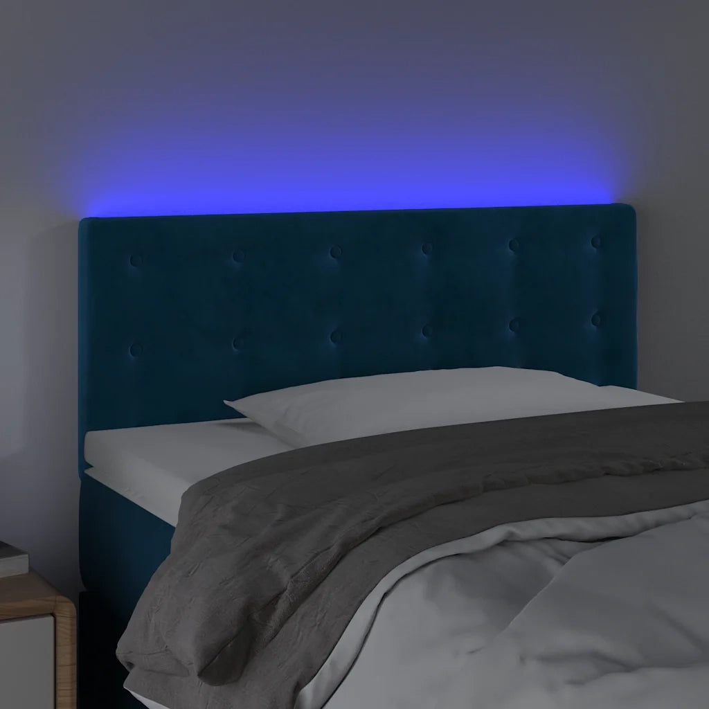 Testiera | Testata a LED Blu scuro 90x5x78/88 cm in Tessuto
