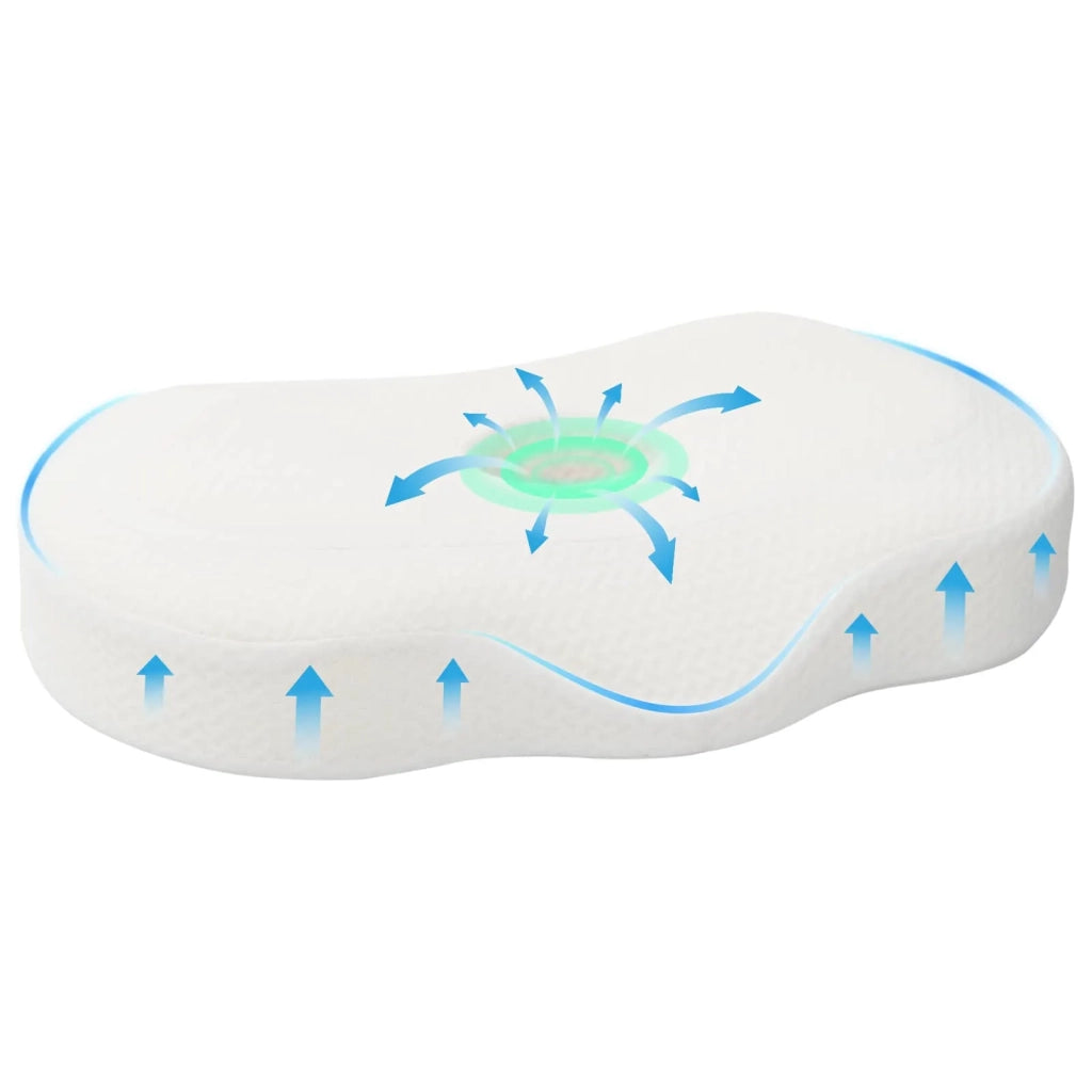Cuscino per Collo Bianco 53 x 35 x 11 cm Schiuma Memory 42012696