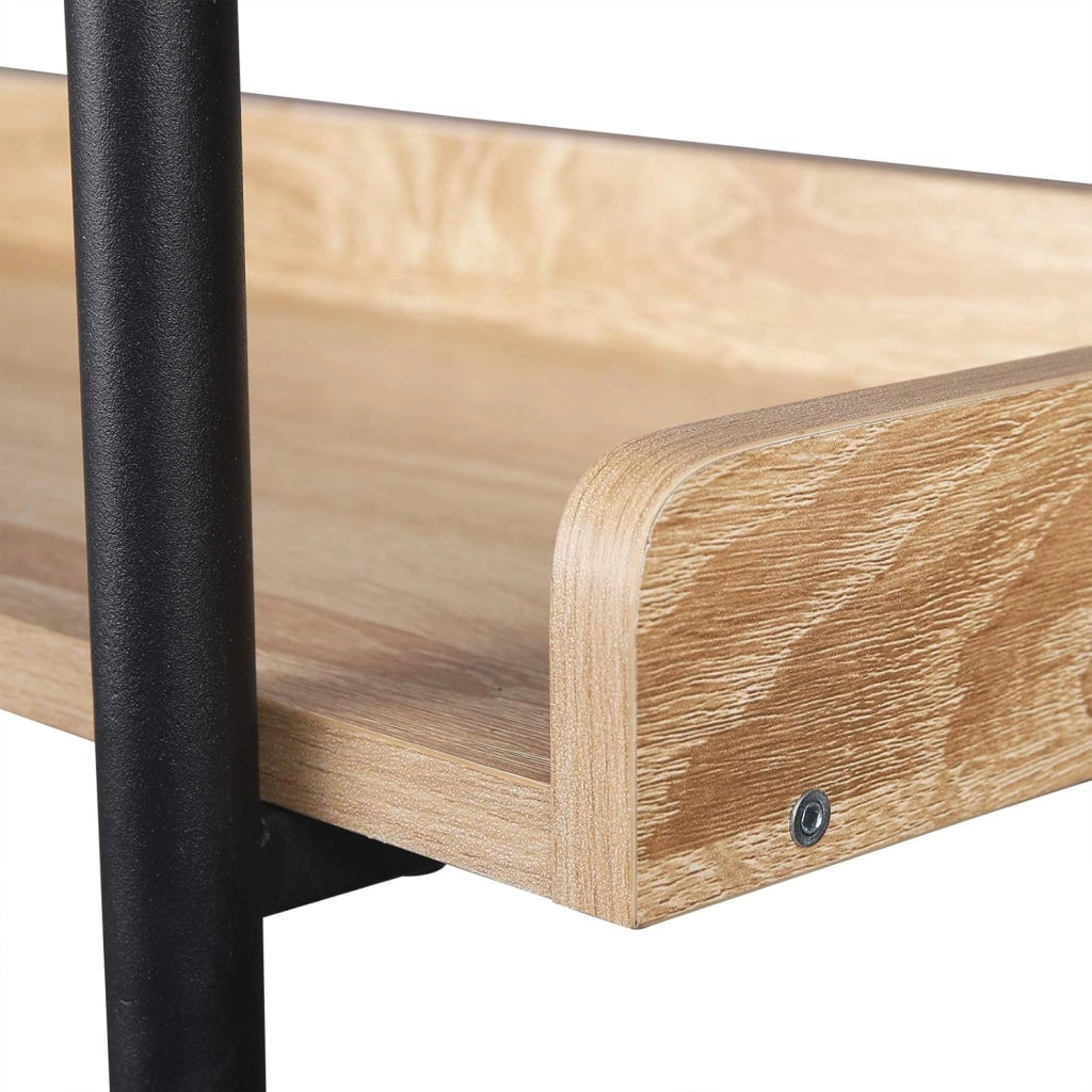 Scaffale per Libri con 5 Ripiani Aperti, Libreria con Struttura in Metallo per Soggiorno/Camera da Letto/Studio, 91x30x173 cm, Rovere Chiaro