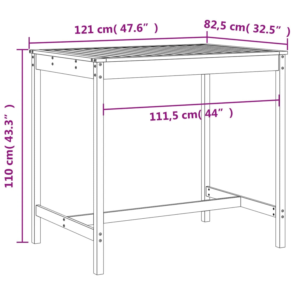 Set Bar da Giardino 5 pz ambra in Legno Massello di Pino 3157808
