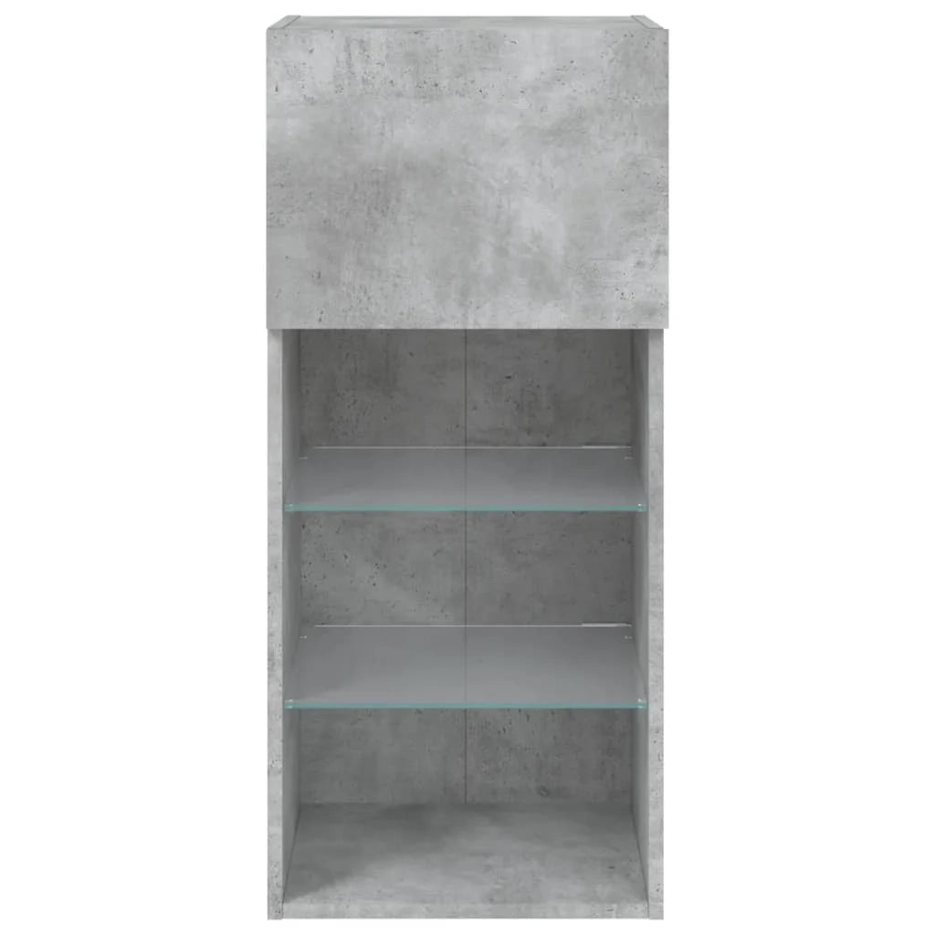 Mobile TV multimediale scaffale TV credenza mobile TV sala da pranzo soggiorno camera da letto con luci LED 40,5 x 30 x 90 cm grigio 02_0026603