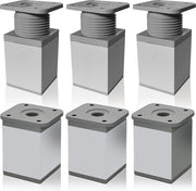 Piedi regolabili per mobili - 6 pezzi piedi per tavolo in alluminio - altezza 60 mm, diametro 40 mm - piedi per armadio - per sedie, tavoli, armadi, divani