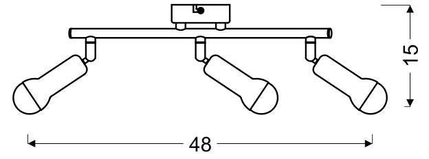 Plafoniera Candellux ARC 93-63465 3xE14 cromo metallo