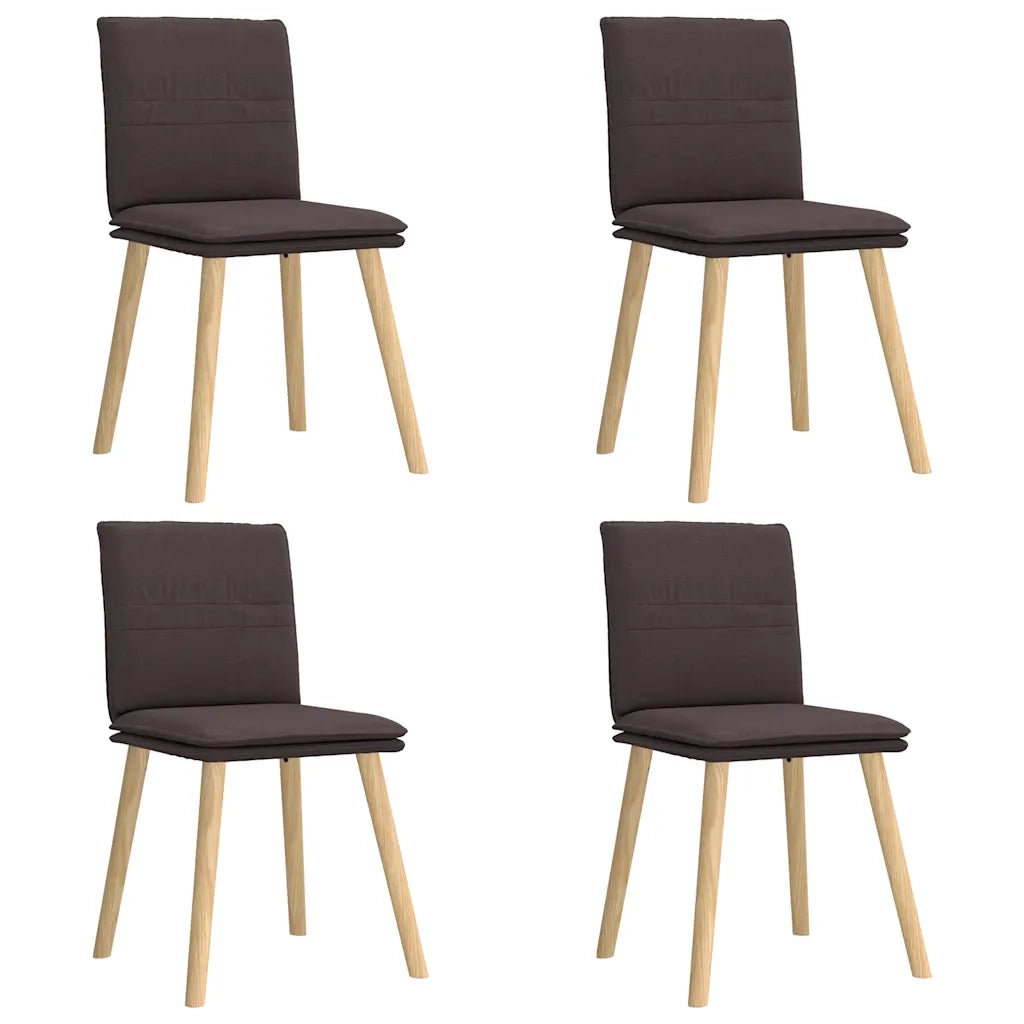 Sedie da Pranzo 4 pz Marrone Scuro in Tessuto 3315359