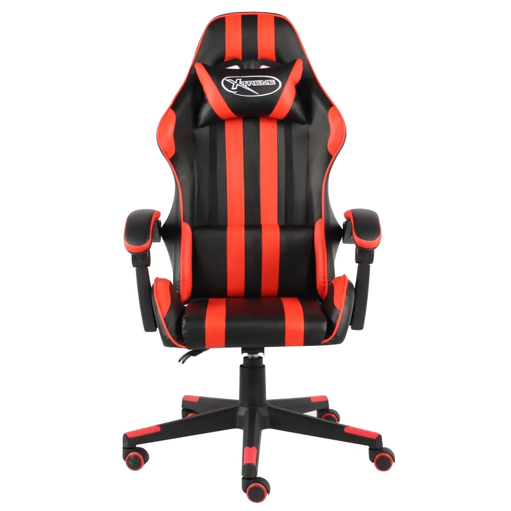 Sedia da Ufficio | Sedia da Gaming Nero e Rosso in Similpelle