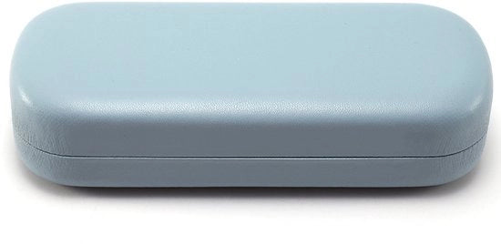 Etui in pelle PU per occhiali - Protezione portatile per occhiali - 16 x 6.4 x 3.5cm - Blu